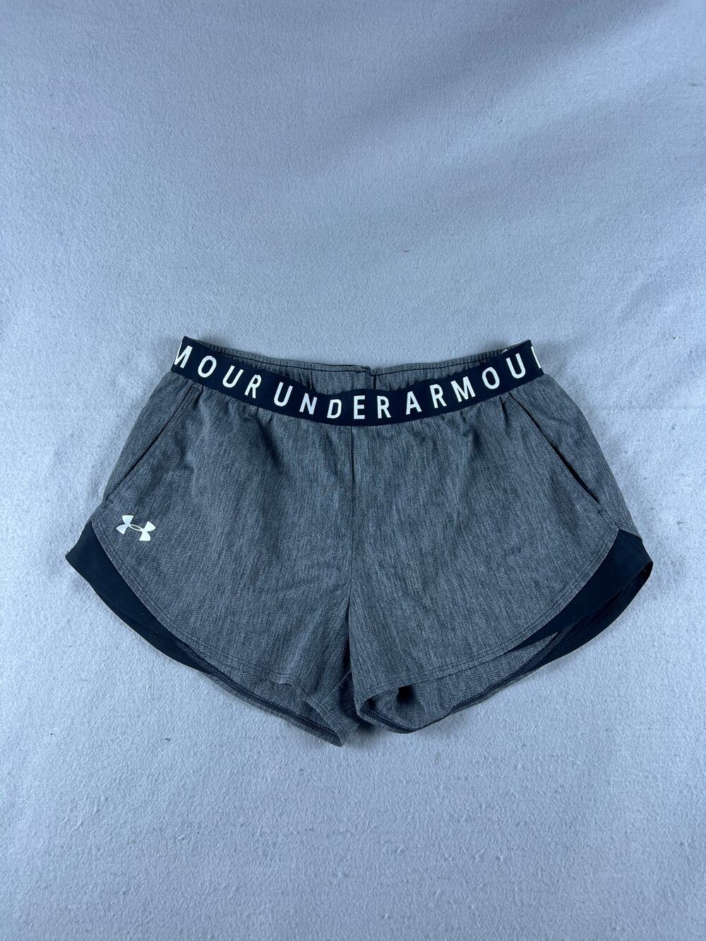 Under Armour Play Up 3.0 Shorts Womens M Gray Loose Fit Performance Running Gym